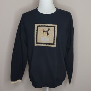 Gildan Black Sweatshirt with Snowman Design